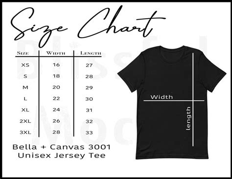 Bella Canvas Size Chart Bella Canvas T Shirt Size Chart Bella Canvas