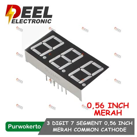 Digit Seven Segment Inch Red Common Cathode Segment Merah