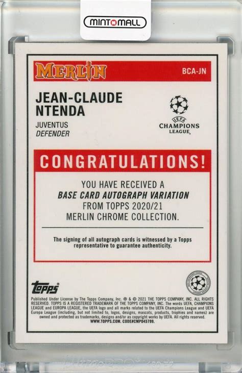 Mint Topps Merlin Uefa Champions League