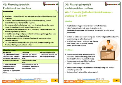 Graad Ebw Ekonomie Rek Opsommings Kwartaal Via Afrika