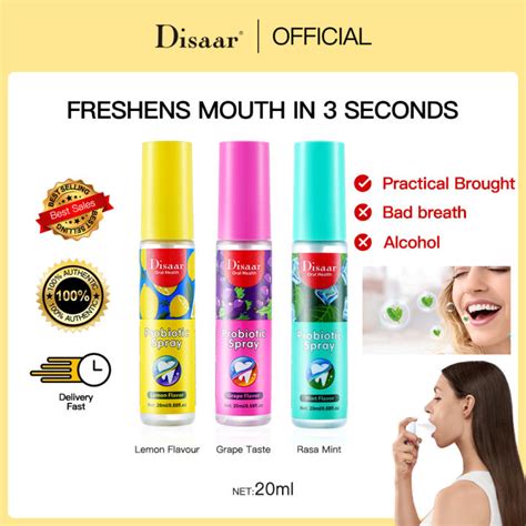 Disaar Oral Spray 20ml Mouth Spray Breath Spray Peach Mint Freshener Lasting Portable Breath