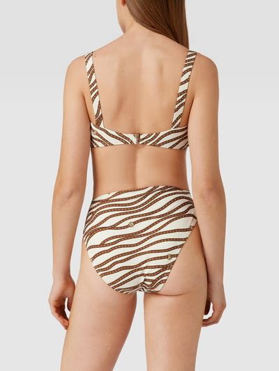 Michael Michael Kors Bikini Oberteil Mit Allover Logo Offwhite Online