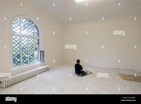 Man Praying Inside Ibn Rushd Goethe Mosque In St Johannis Church In