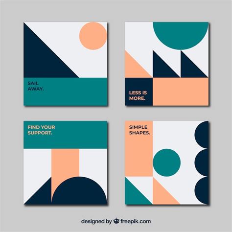 Colección de portadas con formas geométricas Vector Gratis