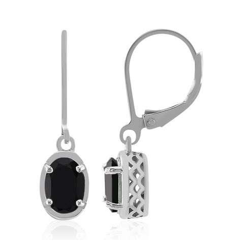 Boucles D Oreilles En Argent Et Spinelle Noir 9263KB Juwelo Bijouterie