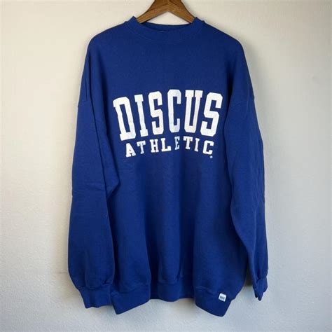 Vintage 90s Discus Athletics Sweatshirt Length Depop