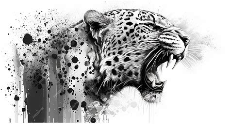 Premium Photo | Sketch of Roaring Jaguar on White Background