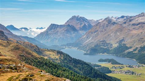 Gorgeous View Over Lake Sils when Hiking Grisons, Switzerland Stock Image - Image of amazing ...