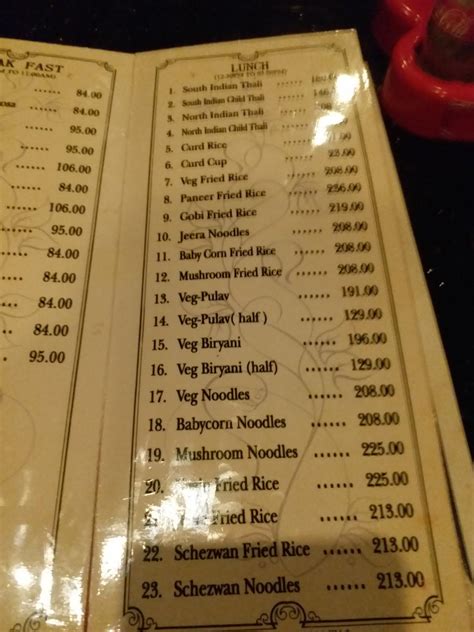 Menu at Mgm Restaurant, Srikalahasti