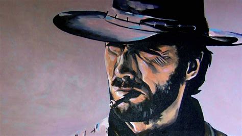 Clint Eastwood Western Artwork Movie Art Cigar Art