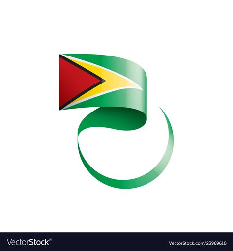 Guyana flag on a white Royalty Free Vector Image