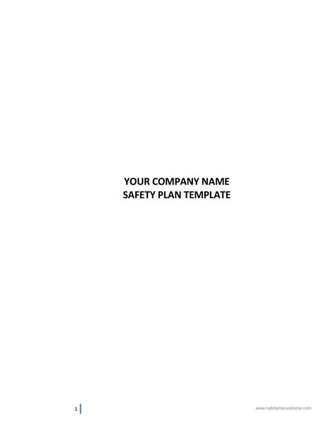 46 Great Safety Plan Templates (Construction, Site Specific, Patient ...