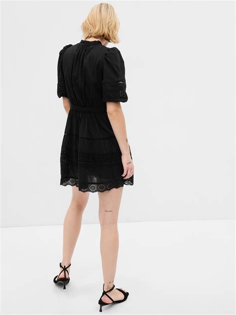 Puff Sleeve Lace Mini Dress Gap