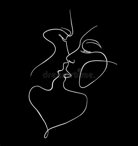 One Line Art Faces Couple Stock Illustrations 211 One Line Art Faces