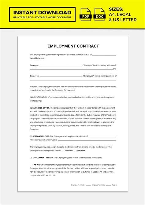 Employment Contract Agreement