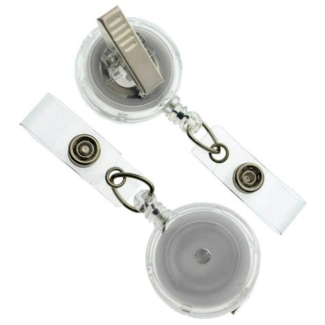 Bulk 100 Pack Clear Retractable Badge Reels With Alligator Swivel Clip On Back By Specialist