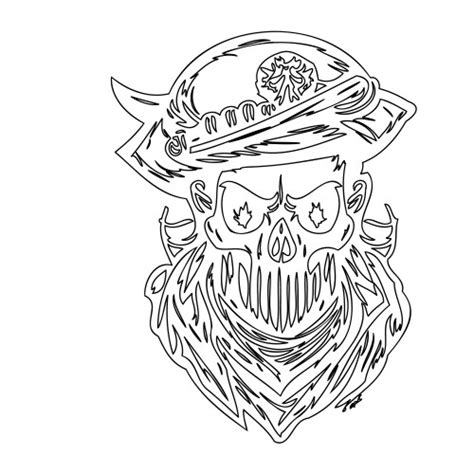 Pirate Outline Sketch Royalty Free Vector Image