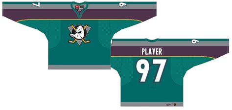 Mighty Ducks Of Anaheim Alternate Uniform Anaheim Duck Hockey Jersey