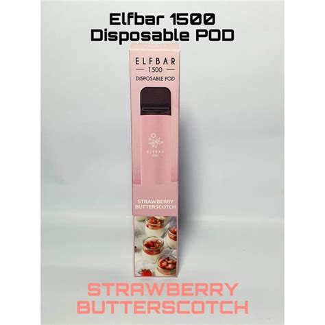 Jual Elfbar 1500 Strawberry Butterscotch Disposable Pod Disposable Vape