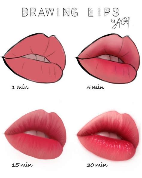 20 How To Draw Lips Sky Rye Design Lips Drawing Digital Painting