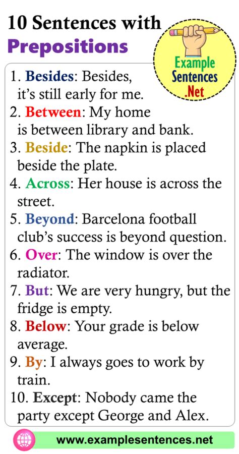 10 Sentences with Prepositions