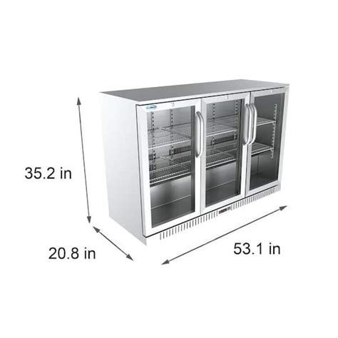 Buy 53 In W 11 Cu Ft 3 Glass Door Counter Height Back Bar Cooler