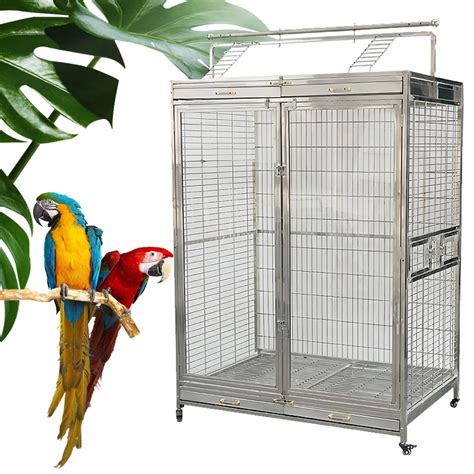 Modern Luxury Twin Large Flight Bird Pet Cage Doors Glass Display Cage