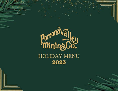 Pomona Valley Mining Co Banquet Menus | Pomona Valley Mining Company