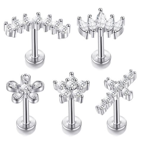 Stainless Steel Cartilage Earring Labret Jewelry Tragus Piercing