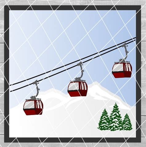 Svg Gondola Clip Art Multi Layer Ski Snowboard Resort Alpine