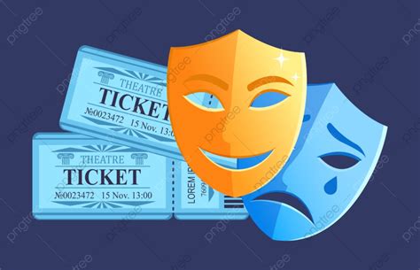 Drama Theater Vector Art Png Comedy And Drama Play In Theater Sad