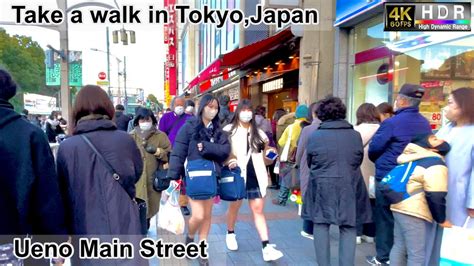 4K 60fps HDR Take A Walk In Tokyo Japan Ueno Nakadori Shopping St