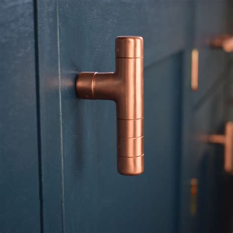 Industrial Chrome and Copper T Knob - Proper Copper Design