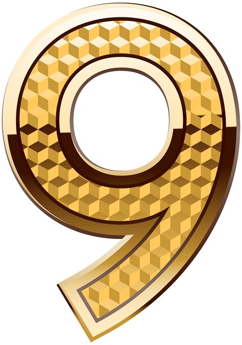 3d Number Nine Red Gold Png Clip Art Imagepng Clip Art Art Images Images