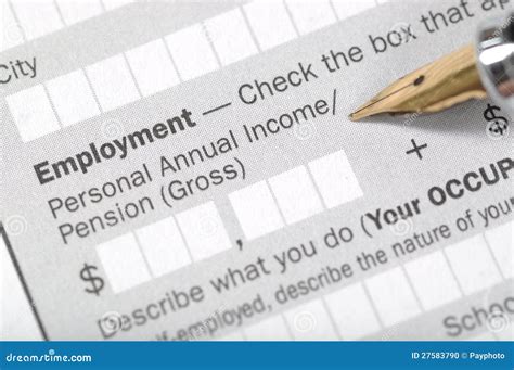 Completing An Application Form Stock Photo Image Of Form Closeup