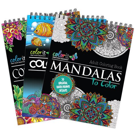 Adult Coloring Books Hardback Covers Spiral Binding Artist Paper