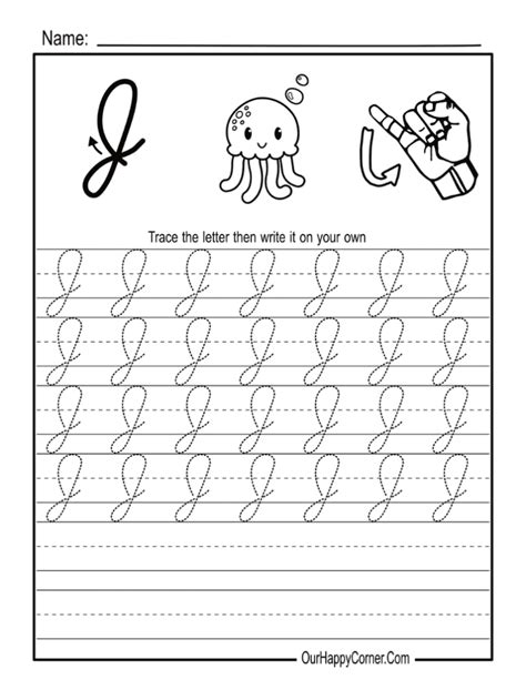 Free Cursive Alphabet Tracing Worksheets Our Happy Corner