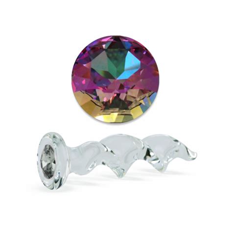 Clear Glass Twist Dildo With Crystal Element