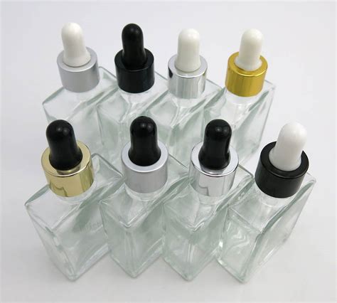 Ml Square Glass Dropper Bottles Eliquid Clear Empty Ml Bottle