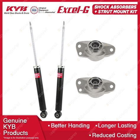 Pair Rear KYB Shock Absorbers Strut Mount Kit For Volkswagen Jetta 1B