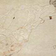 Reclining Nude Lying On Her Stomach And Facing Right Painting By Gustav Klimt Fine Art America