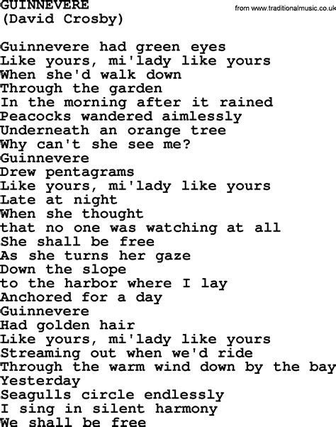 Guinnevere By The Byrds Lyrics With Pdf