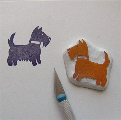 Dog Rubber Stamp Dog Stamp Terrier Rubber Stamp Westie Handmade