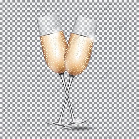 Glas Champagner Auf Transparenter Hintergrundvektorillustration Eps