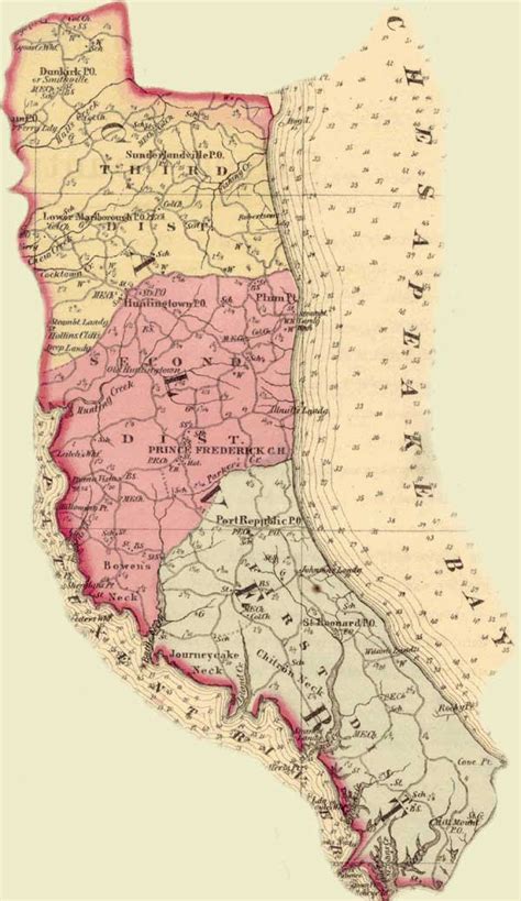 Calvert County Simon J Martenet Martenets Atlas Of Maryland 1865