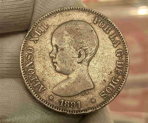 Espa A Duro Pesetas Alfonso Xiii Pgm Km Plata