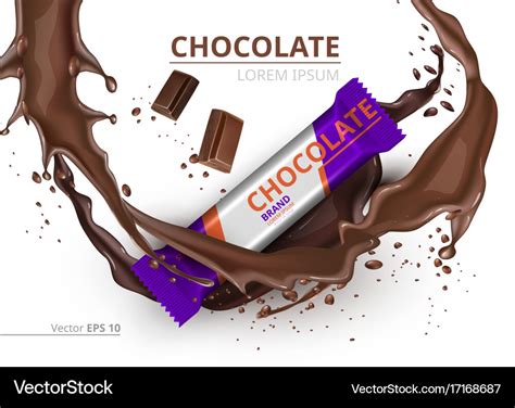 Chocolate Bar Realistic Mock Up Label Royalty Free Vector