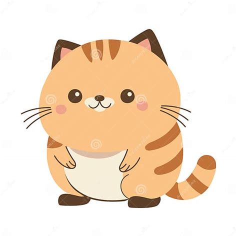 Lindo Gatito De Caricatura Sentado Con Una Sonrisa Alegre Ilustración ...