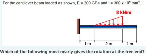 Solved For The Cantilever Beam Loaded As Shown E 200 Gpa