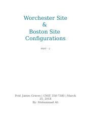 CMIT 350 Project Part 2 MA Docx Worchester Site Boston Site